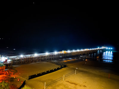 Folly Pier at night with Mars