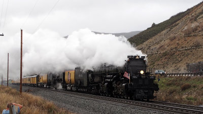 UP Big Boy #4014 and FEF-3 #844 in Echo Canyon, 8 May 2019...