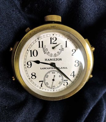 HAMILTON MODEL 22 CHRONOMETER 1942 US NAVY SHIPS DECK CLOCK BUREAU