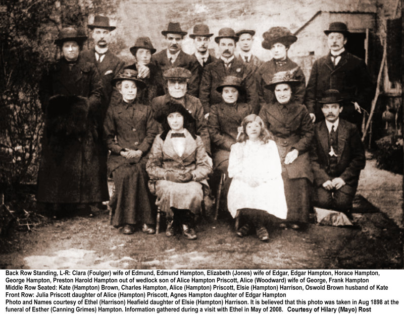 Charles and Esther (Canning Grimes) Hamptons Adult Children with Wives and Children
