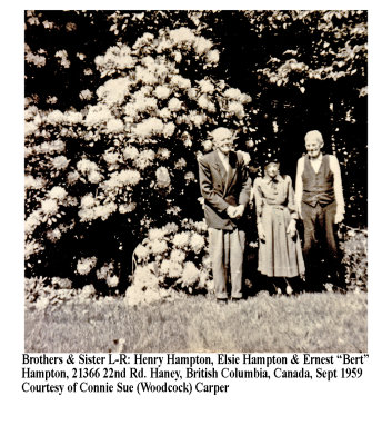 Henry Hampton, Elsie Hampton & Ernest Hampton, Canada 1959