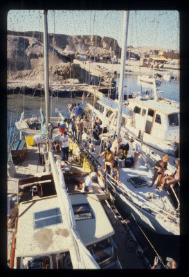 Loading up the Dive Boats at Red Sea Divers 1982