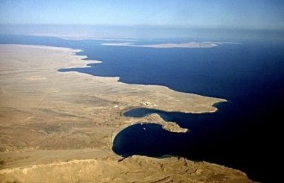 Sharm el Sheikh, Sharm el Moya, Naama and Tiran Island from the air