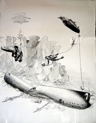 Filming the BBC Documentary Mystery of the Red Sea Wreck Illustration by Shlomo Cohen..jpeg