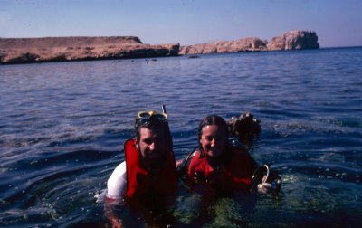 With Genie Clark at Ras Mohamed 1974