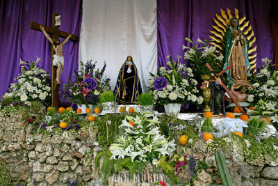 Altar with oranges and lilies