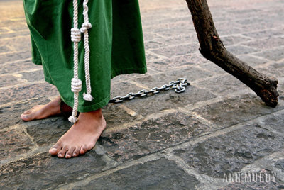 Penitent's feet in Quertaro