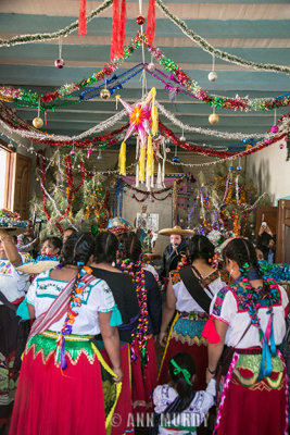 Dancing in front of the nacimiento