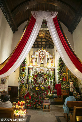 Inside the church in Angahuan