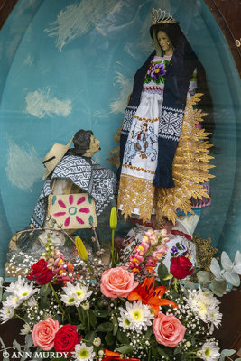 Processional float with Our Lady of Guadalupe