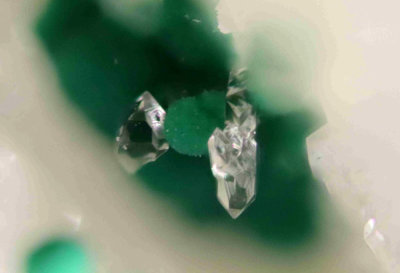 Malachite on Quartz