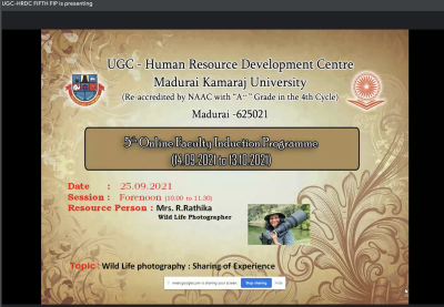 Faculty Induction Programme ,Human Resource Development Centre,UGC,MKU
