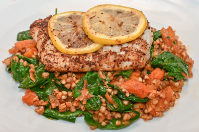 Spiced Buckwheat Pilaf with Fish