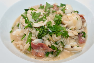 Smoked Cod and Bacon Risotto