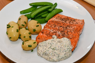 Salmon with Mustard-Dill Sauce