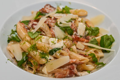 Penne with Prosciutto, Fennel and Feta