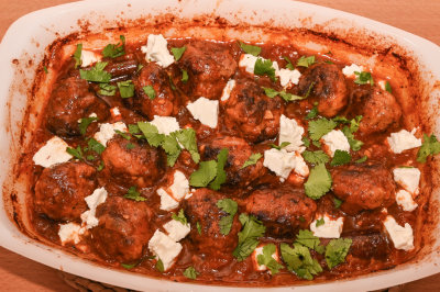 Greek Meatballs with Feta and Tomato