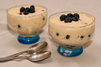 White Chocolate and Blueberry Creams