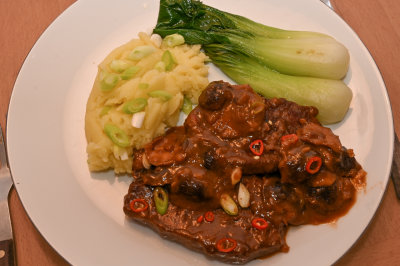 Miso Braised Beef with Wasabi Mash