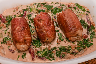 Chicken Thighs with Creamed Swiss Chard