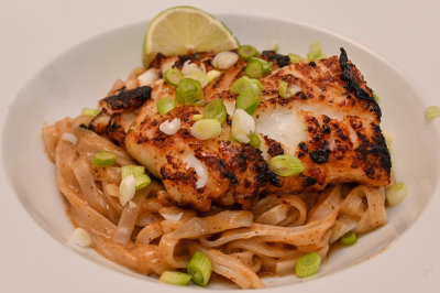 Miso Cod with Spiced Rice Noodles