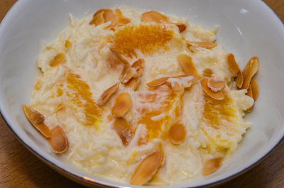 Coconut Rice Pudding with Oranges and Almonds