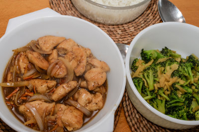 Tangerine Peel Chicken with Ginger Broccoli