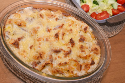 Ham, Potato and Cauliflower Gratin