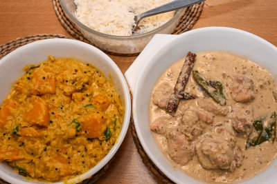 Chicken Korma with Butternut Squash Dhal