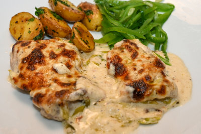 Cheesy Chicken and Leeks