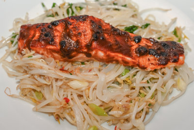 Grilled Miso Salmon with Noodles