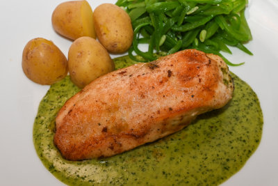Stuffed Chicken Breasts with Watercress Sauce
