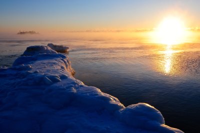 Knife Island sunrise in winter