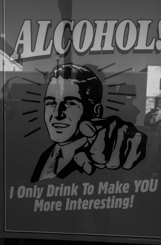 Sign in a Liquor Store Window