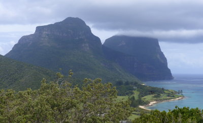 Mt Lidgbird and Mt Gower from Transit Hill, Lord Howe Island, NSW
