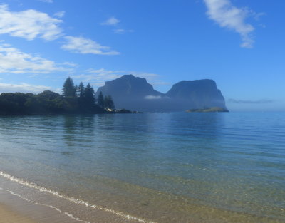 Mt Lidbird, Mt Gower, and the Lagoon, Lord Howe Island, NSW, from Old Settlement Beach
