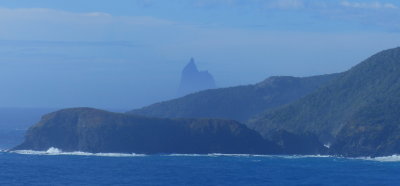Balls Pyramid in background behind Mutton Bird Point, Lord howe island. 