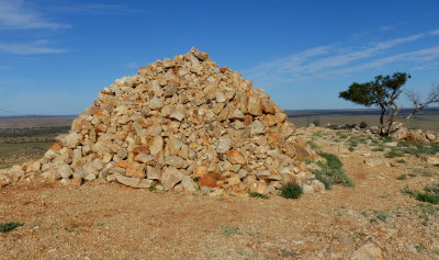 Sturts Cairn, Mount Poole, 1845.  175 years latter such a poignant reminder of what the early explorers endured.