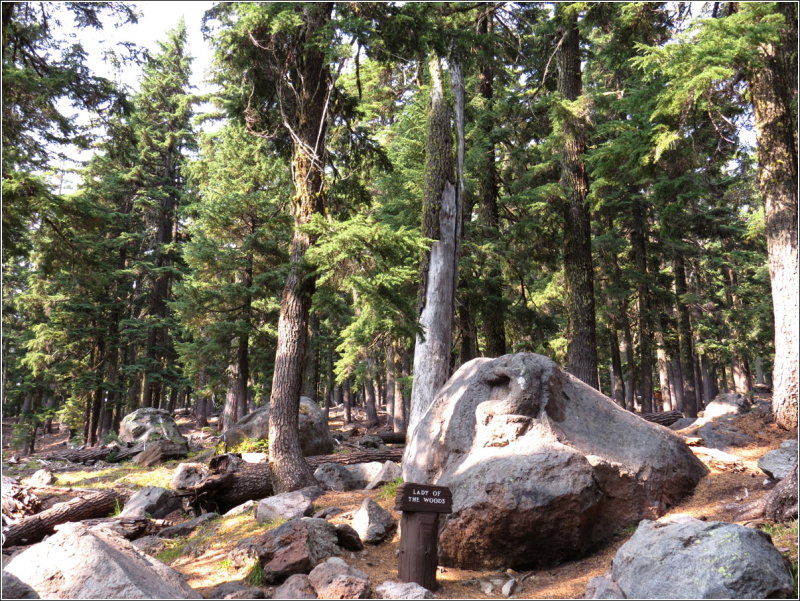 Lady of the Woods - a carving in stone