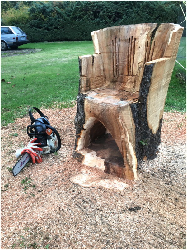 Artwork - chair from stump
