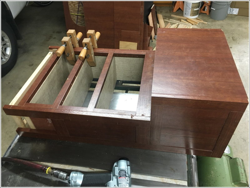 Construction of base cabinet nearly complete