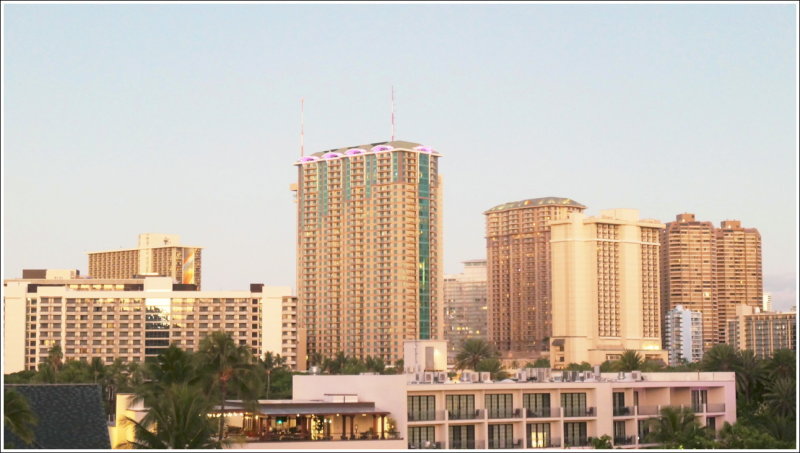 0331B-Lu - Waikiki skyline in the morning