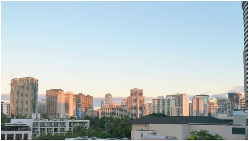 0333B-Lu - Waikiki skyline in the morning