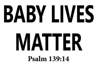 Baby Lives Matter Sign 24x36 no verse, Ps 139_14  v3