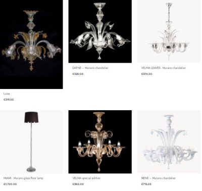 Classic murano glass chandeliers