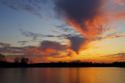 Clouds and Ice at Sunset