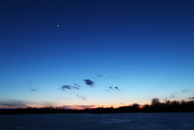 Twilight Moon and Venus