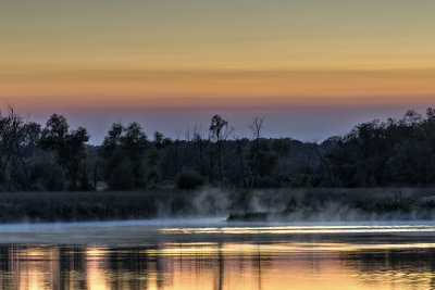 Sunset Fog on the Lake