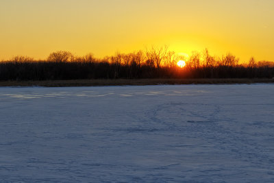 Sunset on a Frozen Lake