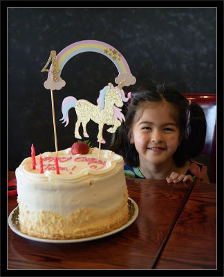 Tara & Unicorn 4th Birthday Cake